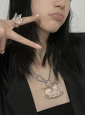 爱心星球-走走岛原创二次元周边个性创意Y2K项链毛衣链戒指吊坠