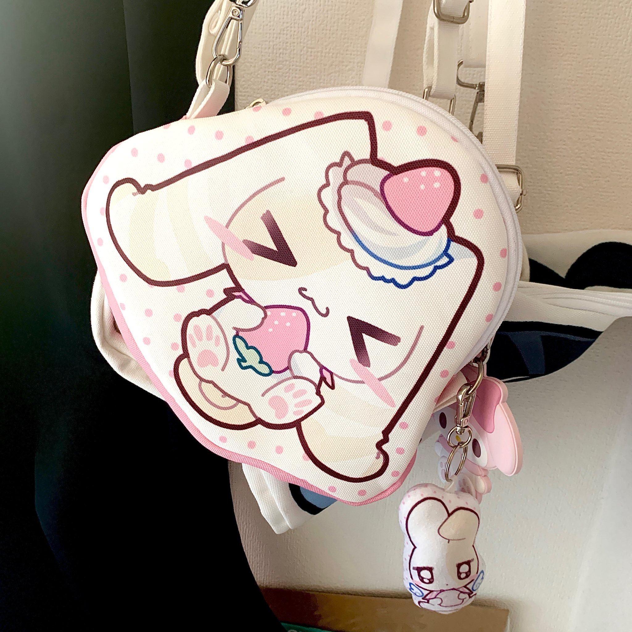 墓园喫茶-兔丸原创oc亚文化水色系统双面充棉挂件帆布斜挎单肩包,模玩/动漫/周边/娃圈三坑/桌游,动漫挂件/文具,淘宝优惠券,粉丝福利购,淘宝优惠卷