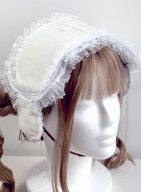 手工定制- elevenX原创remake白哥特lolita天使蕾丝十字架发带