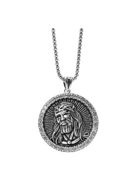 法式复古人头圣像浮雕项链日常男女通用吊坠衣服搭配拍照装饰嘻哈