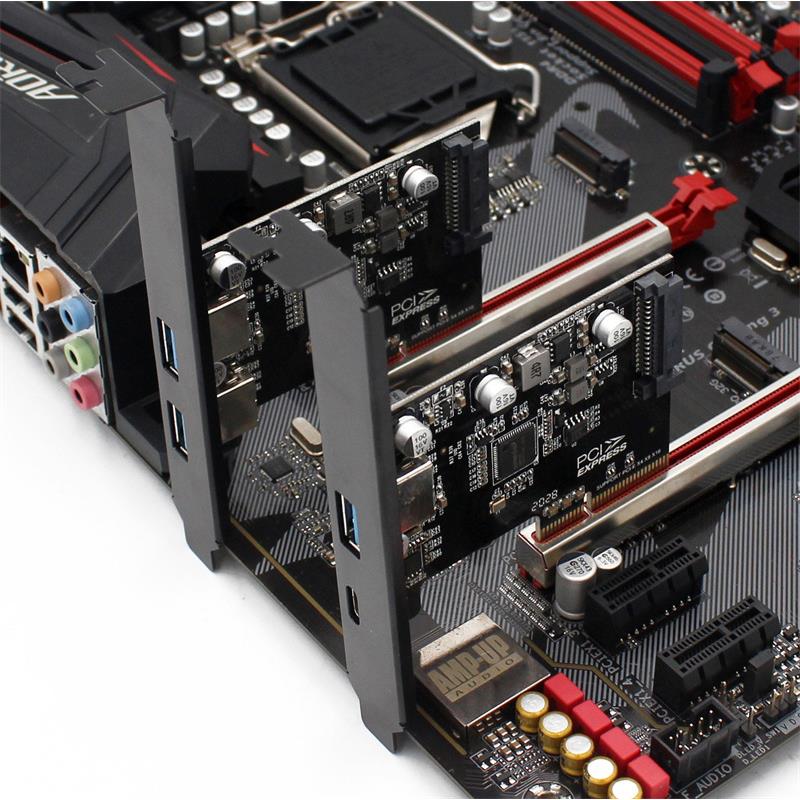 台式电脑内置pcie3.0转USB3.1扩展卡A口type-c10Gb双口全高半高