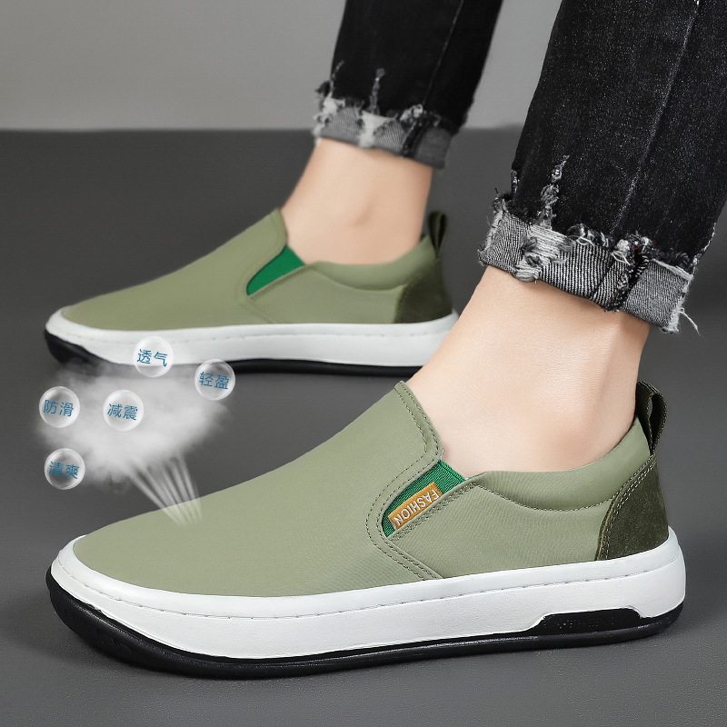 透气防臭帆布板鞋懒人一脚蹬冰丝老北京布鞋开车软底潮男鞋工作鞋,流行男鞋,单鞋,淘宝优惠券,粉丝福利购,淘宝优惠卷