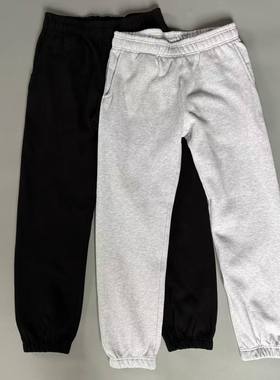 12oz 680+克重磅日单外贸宽松直筒卫裤运动休闲75%棉秋冬长裤男女