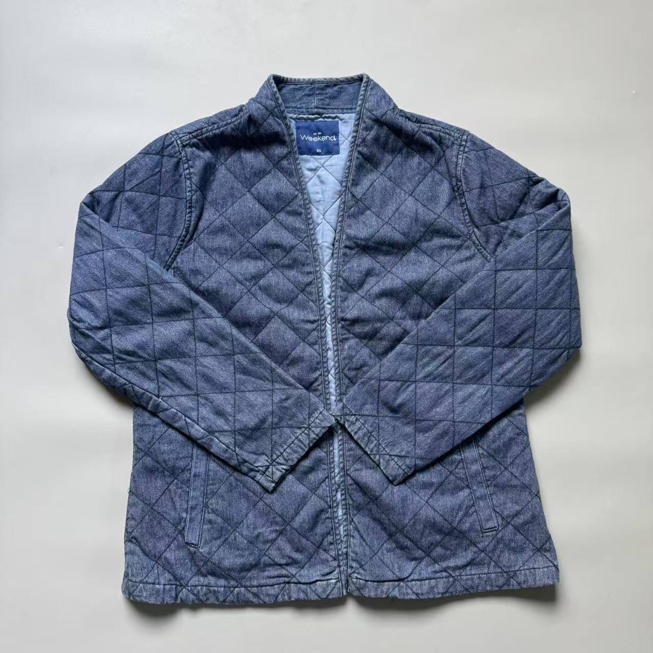 复古菱形格无扣开衫日系夹克