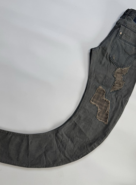 又弯又长 弯刀 美式街头复古水洗破洞牛仔裤男女高街潮牌显瘦裤子