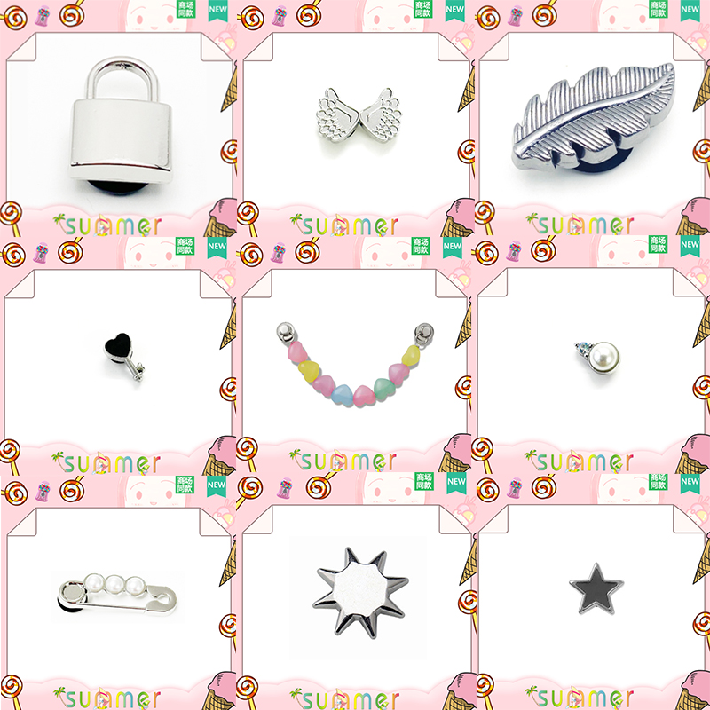 crocs鞋扣银色金属时尚潮流