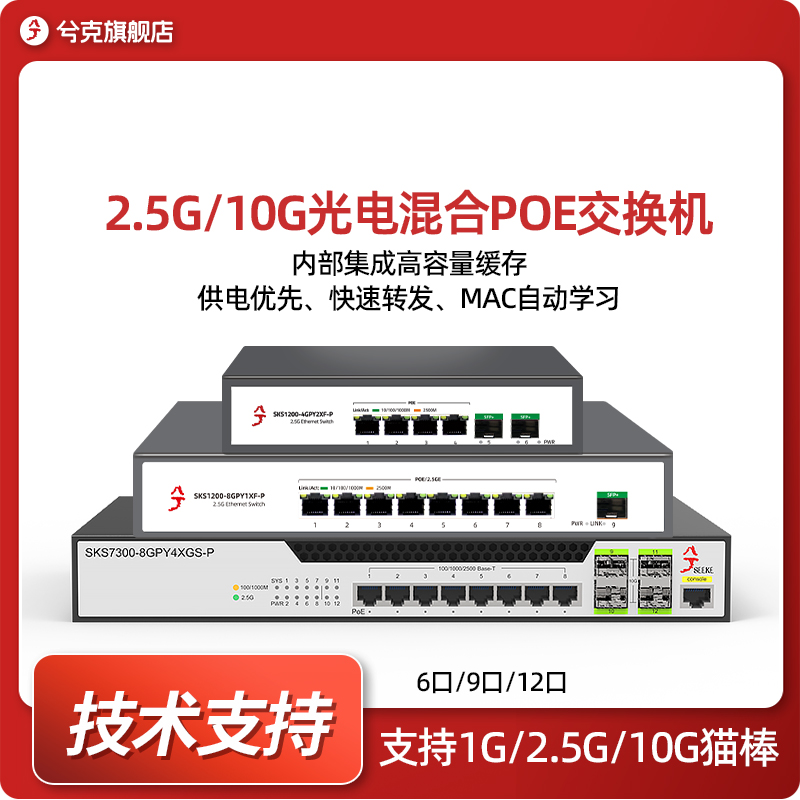 兮克POE交换机光电复合管理型
