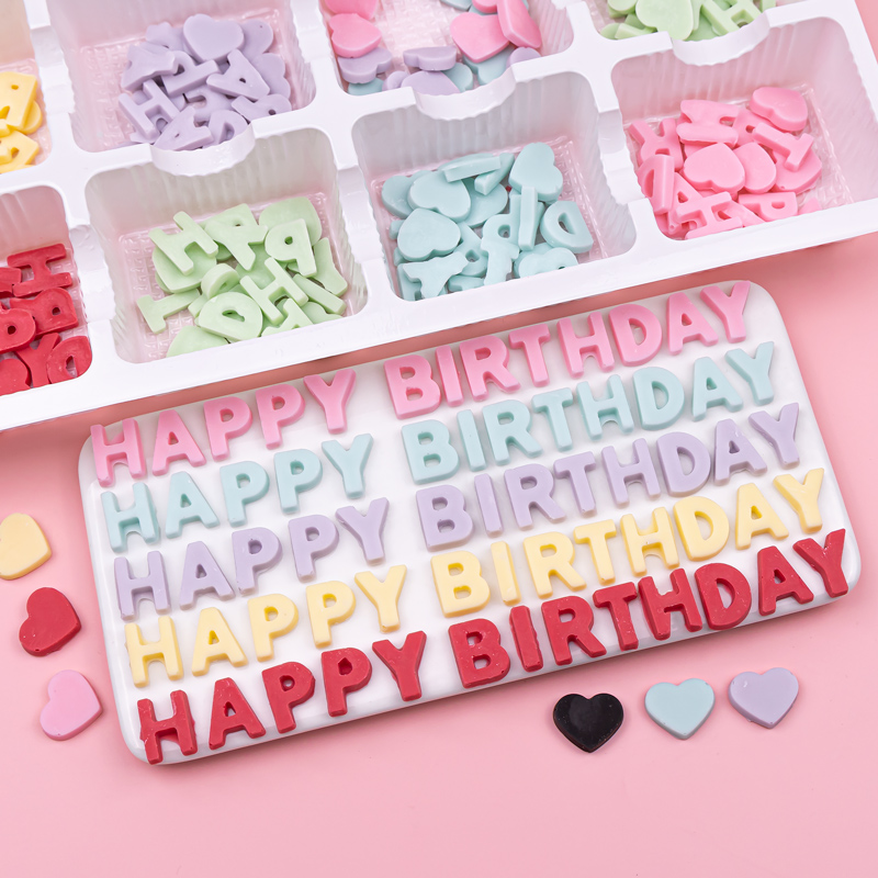 巧克力英文字母happy birthday生日快乐字牌烘焙蛋糕装饰专用摆件