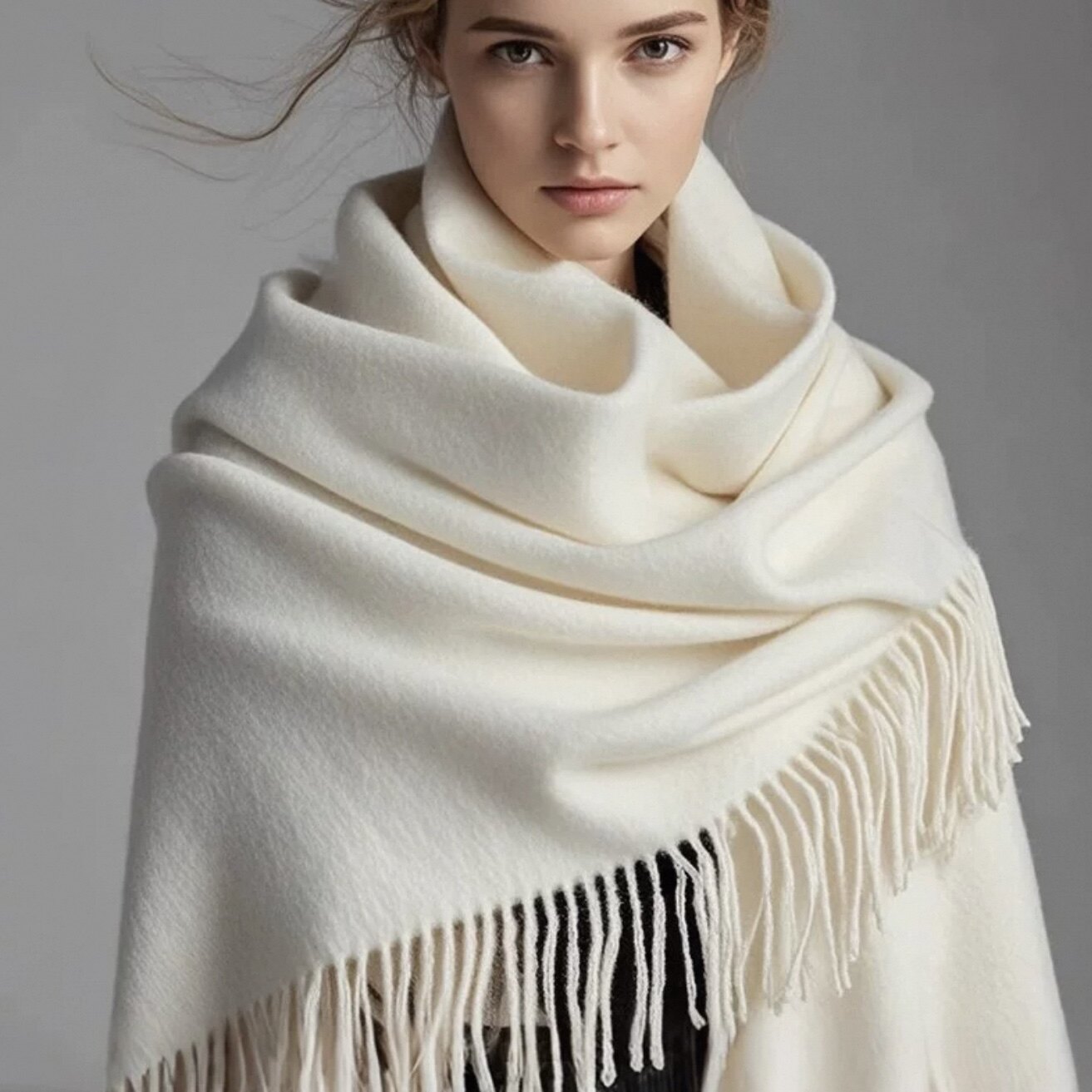 秋冬季新款纯色男女士羊绒围巾冬加厚保暖高端围脖大披肩百搭两用