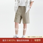 男士 25年夏季 新款 海上公路舒适休闲短裤 通勤百搭宽松直筒五分裤 子