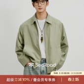 大阔版 插肩袖 松弛休闲通勤外套 春季 海上公路小包设计感夹克男士