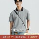 韩系慵懒风灰色翻领休闲短袖 夏季 上衣服 男士 海上公路撞色领Polo衫
