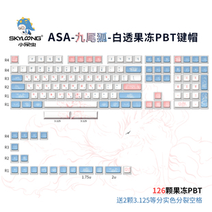 skyloong小呆虫原厂高度126键小全套侧透五面热升华机械键盘键帽