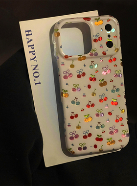 韩系ins风超好看鎏金樱桃适用苹果17promax手机壳iPhone17女新款16个性15小众14时尚16Pro防摔15pro保护套13