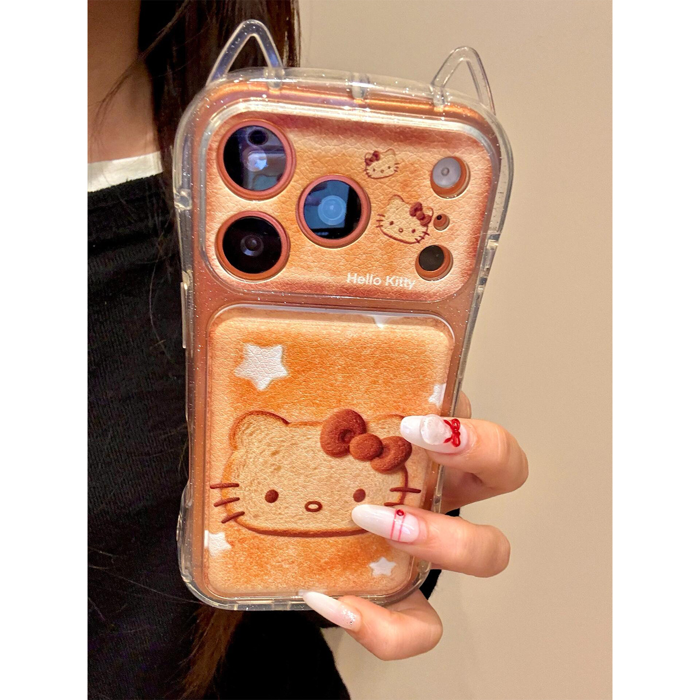 闪粉猫耳朵KT猫吐司面包适用苹果17promax手机壳iPhone17女新款16卡通15可爱14日系网红17Pro防摔16pro保护套,3C数码配件,手机保护套/壳,淘宝优惠券,粉丝福利购,淘宝优惠卷