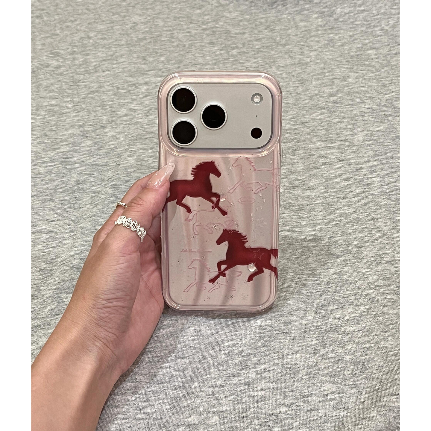 高级感粉色极光骏马星星适用苹果17promax手机壳iPhone17女新款16韩系15小众时尚14个性17Pro防摔16pro保护套,3C数码配件,手机保护套/壳,淘宝优惠券,粉丝福利购,淘宝优惠卷