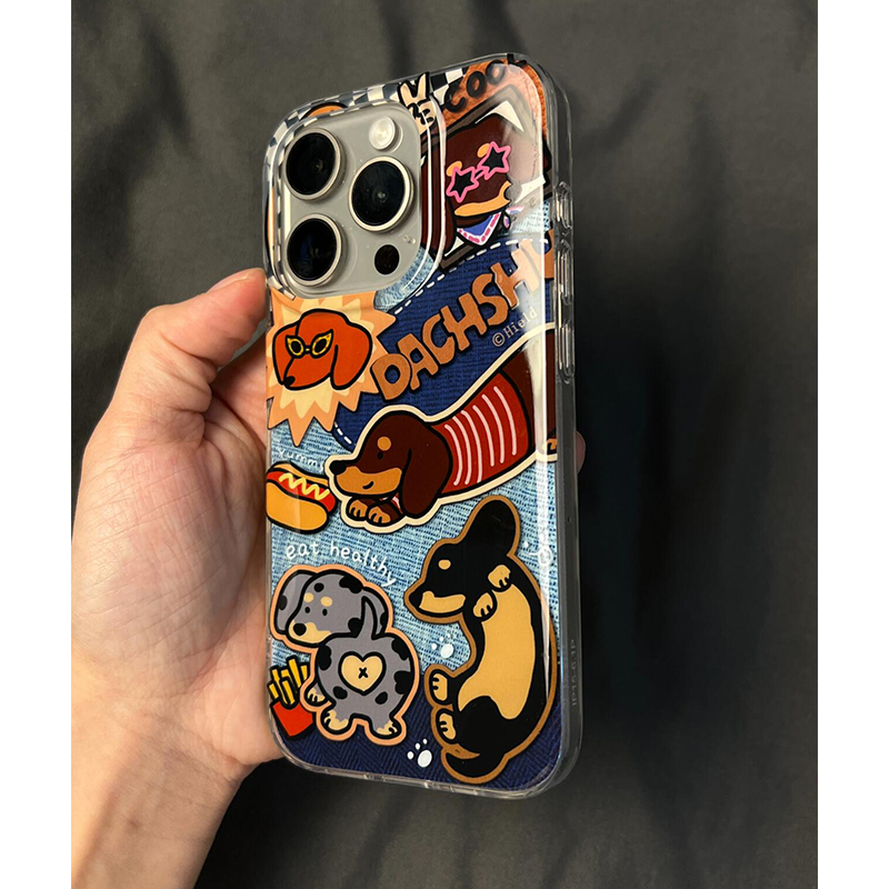 适用苹果亚克力卡通全包防摔