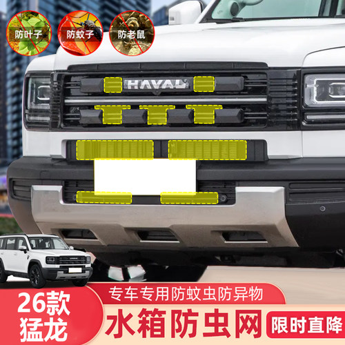 26款哈弗猛龙PHEV中网防虫网格栅水箱防护网挡柳絮冷凝器保护件