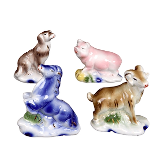 精品随葬品彩瓷12生肖鼠牛虎兔龙蛇马羊猴鸡狗猪安葬下葬殡葬用品