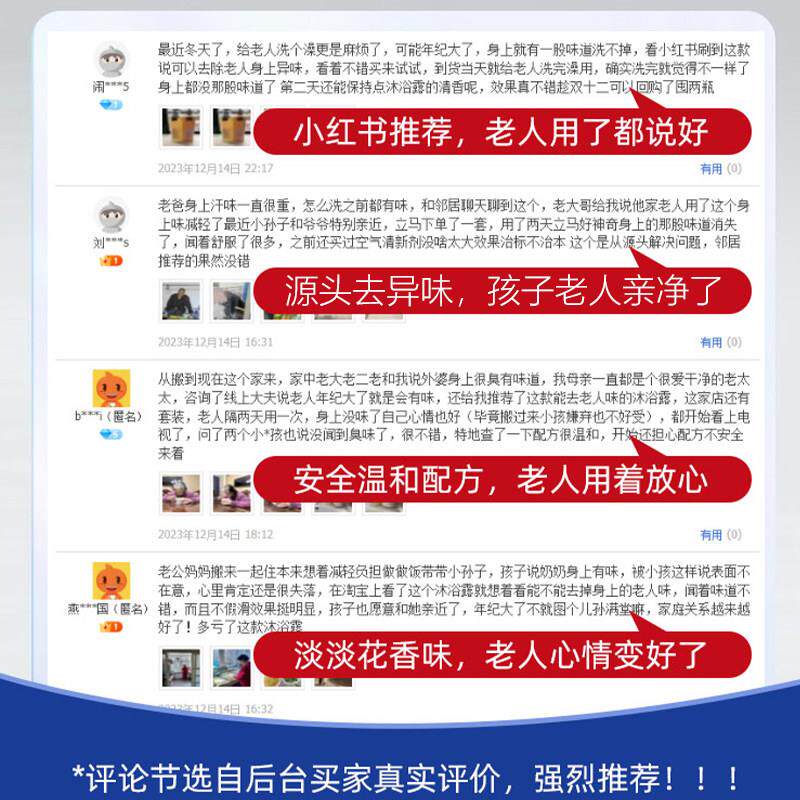 【选甄西班牙】不 去除老人味沐浴露体臭去持久留香安全EKM温和刺