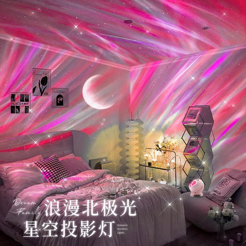 北极光满天星投影卧室小夜灯