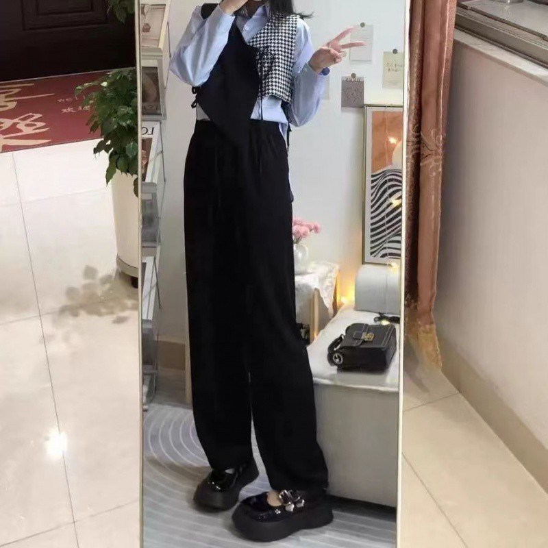 速发碎花运动阔腿裤子韩版春夏20直5新款超火辣休宽松妹闲2筒拖地