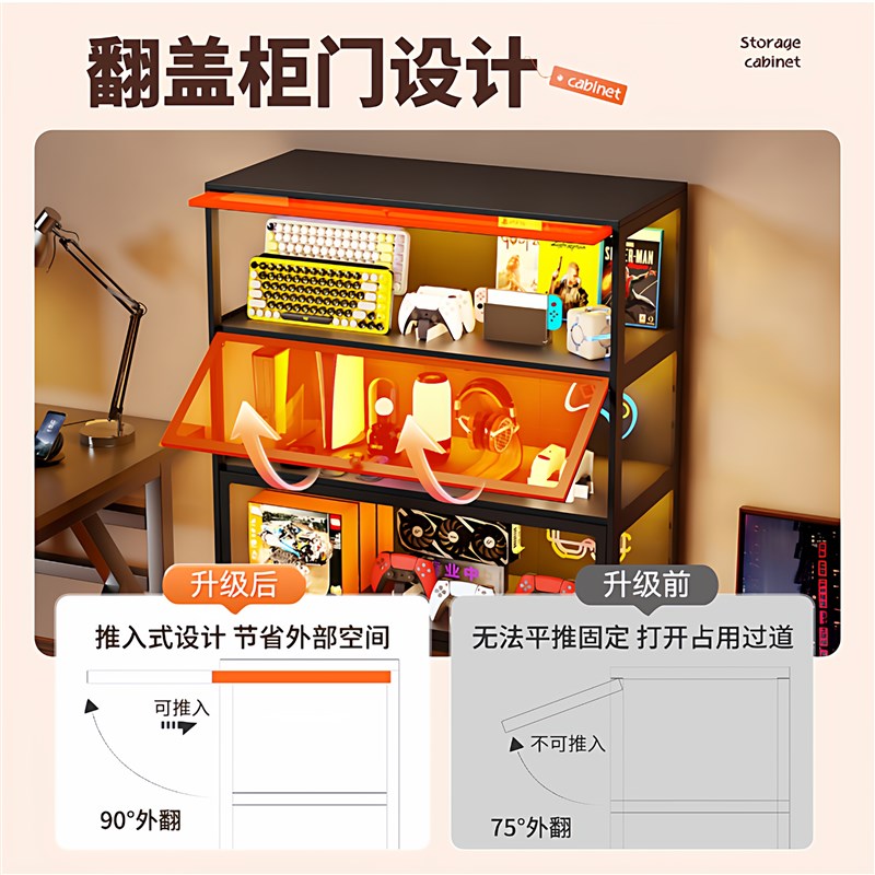 速发玻璃展示柜透明儿童防尘书柜家用玩具收纳落地书柜模型陈列柜