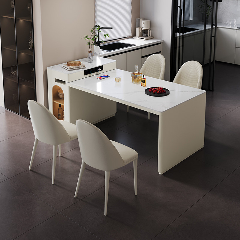 速发岛台餐桌一体可伸桌家用小户型导约轻奢岩板餐缩客厅中简倒台,住宅家具,岩板餐桌,淘宝优惠券,粉丝福利购,淘宝优惠卷