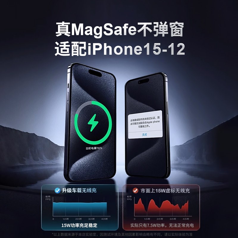 速发magse车载无线快充适用15磁吸头2025新款16
