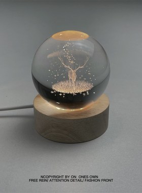 速发礼深时见鹿,生蓝时见鲸浪漫治愈系水晶球摆件送朋友海日