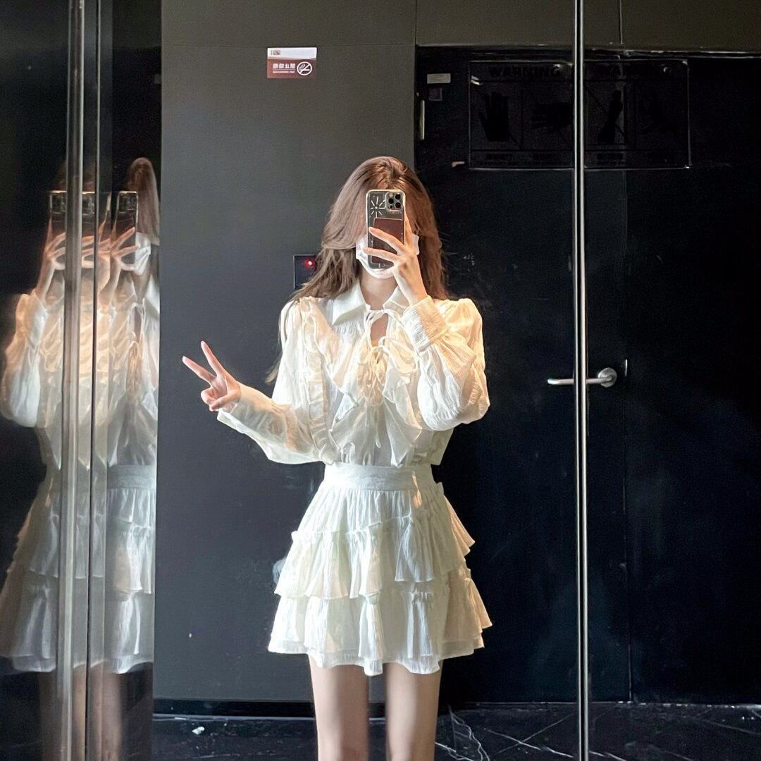 速发法式独特上衣超好看套装气质名媛半身裙子两件套女春装搭配一