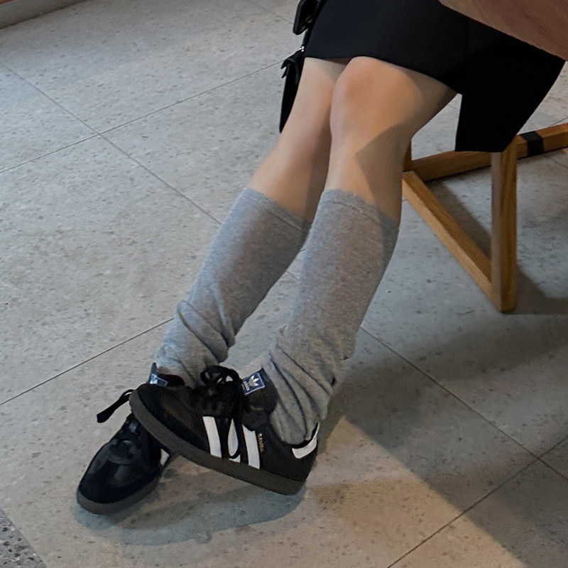 速发铅笔小鑫大码女装弹力百搭堆堆中筒袜套踩脚薄款过膝长筒