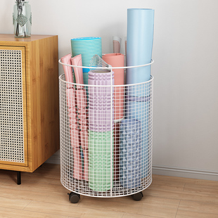 速发瑜伽垫架纳筐带轮健收器材身纳收泡沫轴运动器材收纳筒圆形置