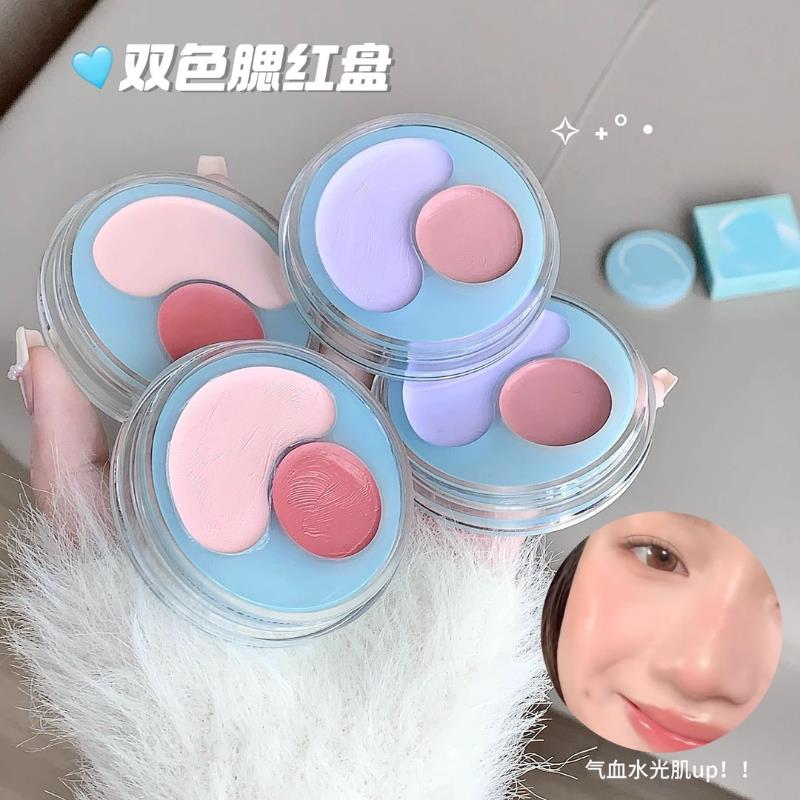 kobeleen水漾双色腮红盘提亮+腮红一盘双效氛围水光感韩妆水光肌