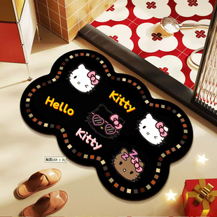 凯蒂猫卫生间地垫家用硅藻泥浴室吸水速干垫厕所门口垫子防滑地毯