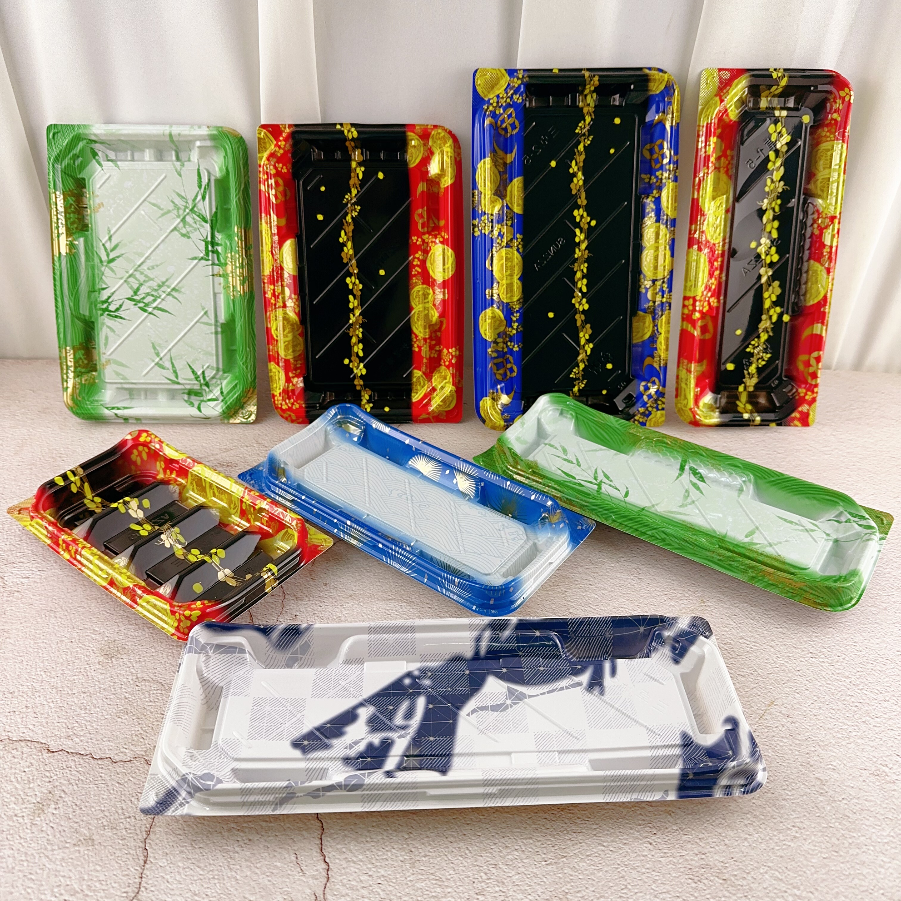 一次性寿司盒三卓系列军舰手握手卷三文鱼刺身拼盘印花带盖打包盒,餐饮具,一次性餐盒,淘宝优惠券,粉丝福利购,淘宝优惠卷