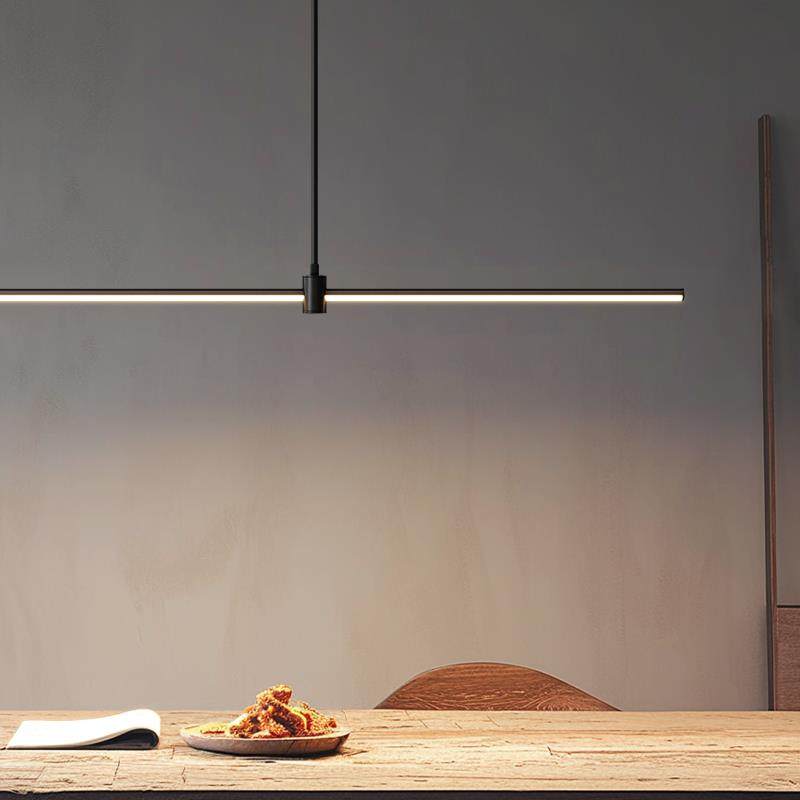 餐厅吊灯现代简约餐桌吧台长条灯北欧极简创意个性led办公室吊灯