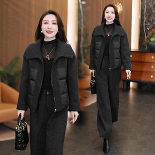 ROUMIKL时尚服套装女2025冬季新款时髦洋气衣外套阔腿裤两件套潮