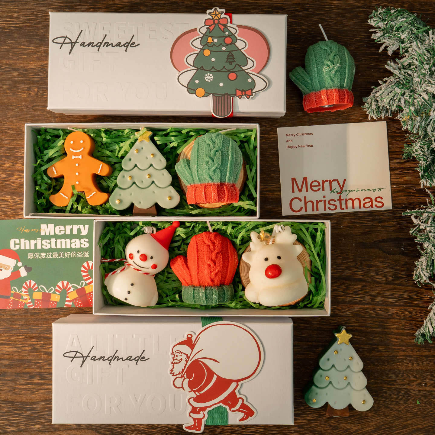 圣诞老人香薰蜡烛礼盒小众高级感创意圣诞节日礼物送女生生日礼物