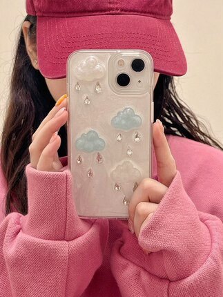 小众立体云朵适用于oppoReno14/13手机壳reno12/11/7/6pro简约高级感5k/4se ace滴胶Findx6pro x5 x3保护套女