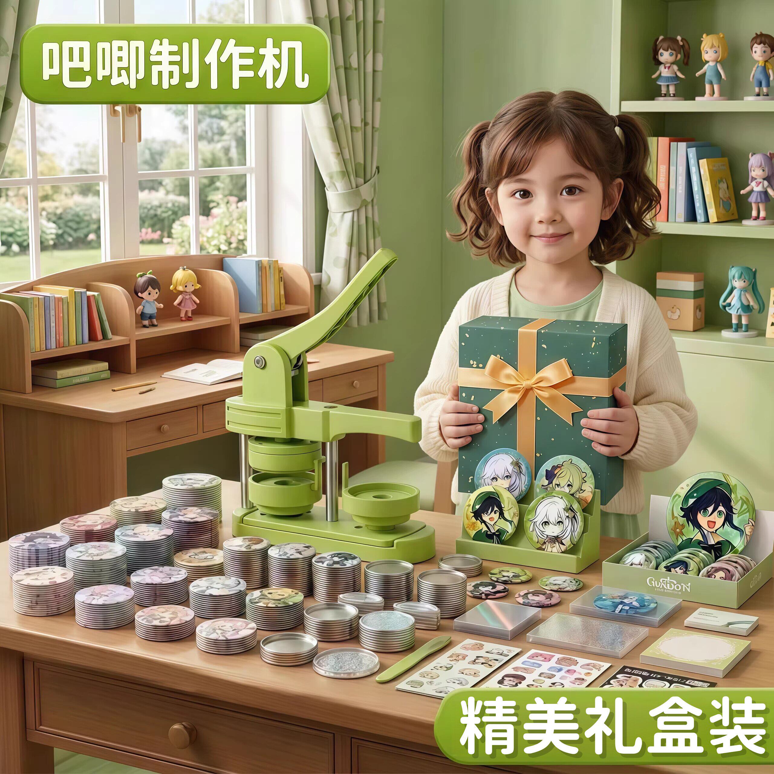 吧唧制作机徽章制作机谷子自制吧唧机女孩diy材料制作吧唧的机器图片