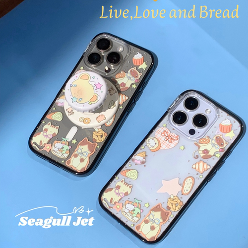 海鸥星球 原创烘焙小猫彩绘磁吸贝贝壳苹果手机壳iphone17pro可爱