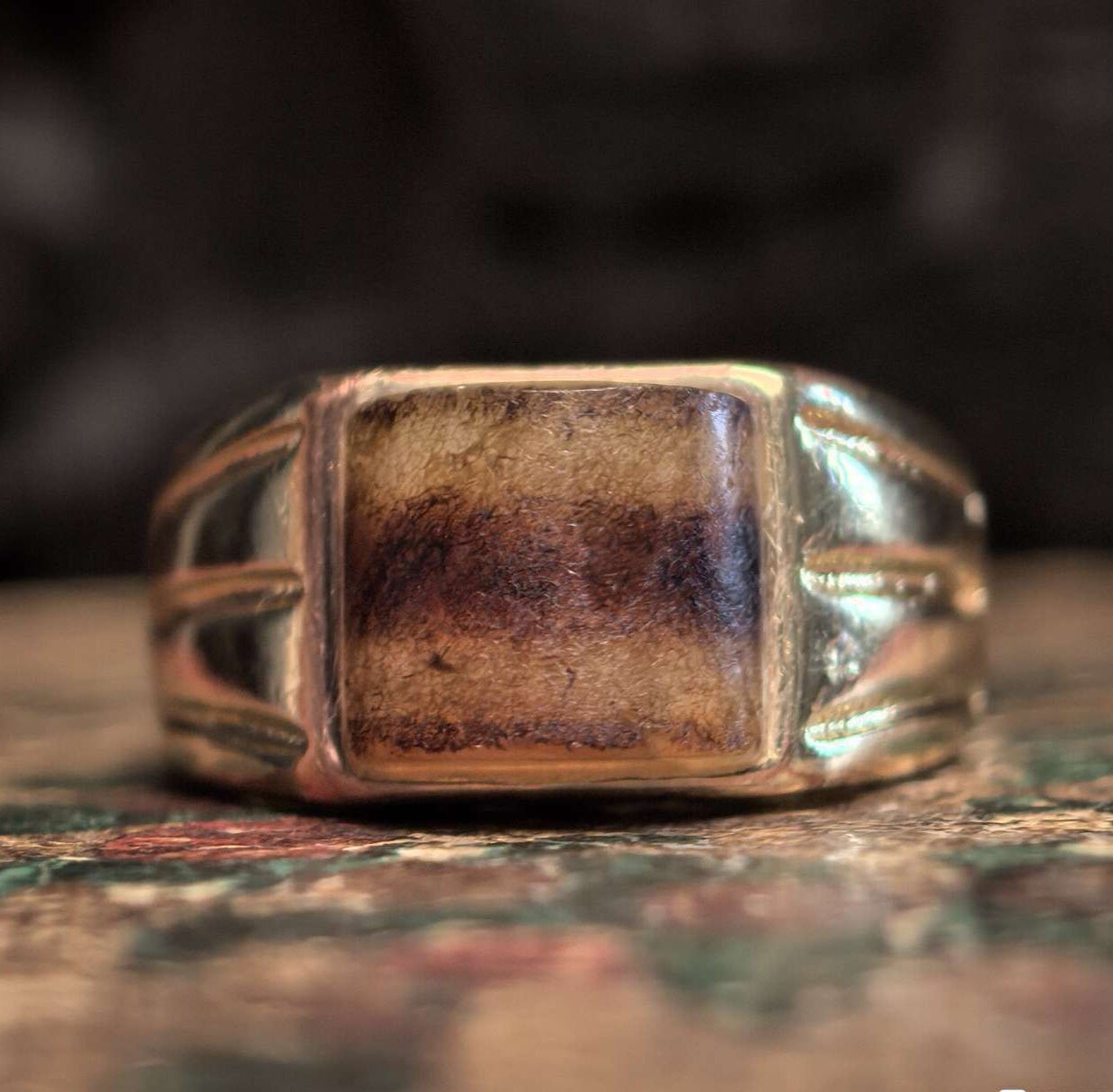 藏地修持【玉化三线天珠老戒指】堪比千年品相恭候结缘