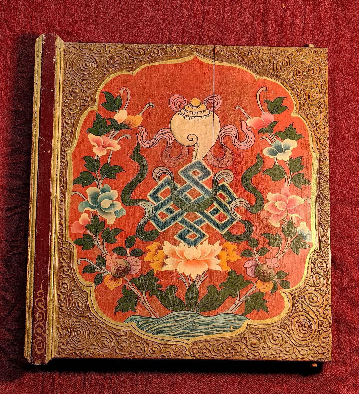 藏地高僧纯手绘院供【吉祥结法螺老唐卡】尺寸偏大 画工超精湛