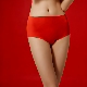 女舒适纯色弹力中腰四角裤 FAN无痕透气高腰马年本命年红内裤