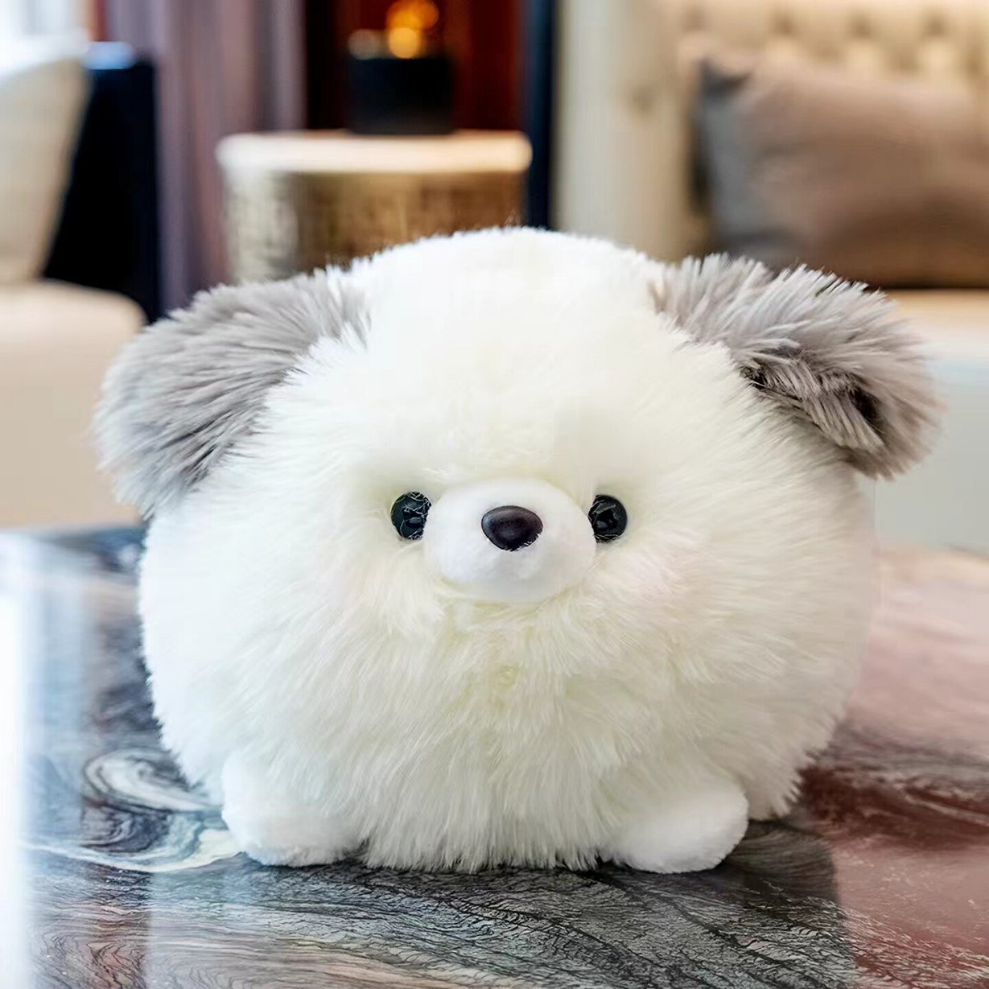 可爱狗狗玩偶毛绒玩具小羊球形抱枕睡觉安抚抱布娃娃女孩生日礼物