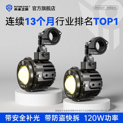 未来之眼F20P机车LED射灯远近光超亮安全补光电动车外置铺路灯