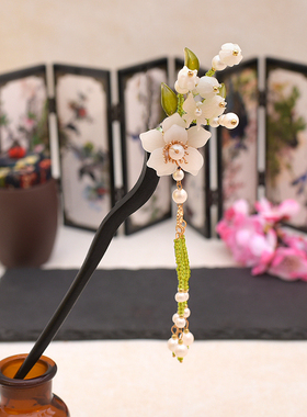 古风汉服木质盘发茶服旗袍饰品
