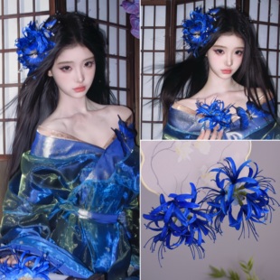 新中式古风彼岸花朵发夹女清冷感汉服旗袍鸭嘴夹复古高级感发饰品