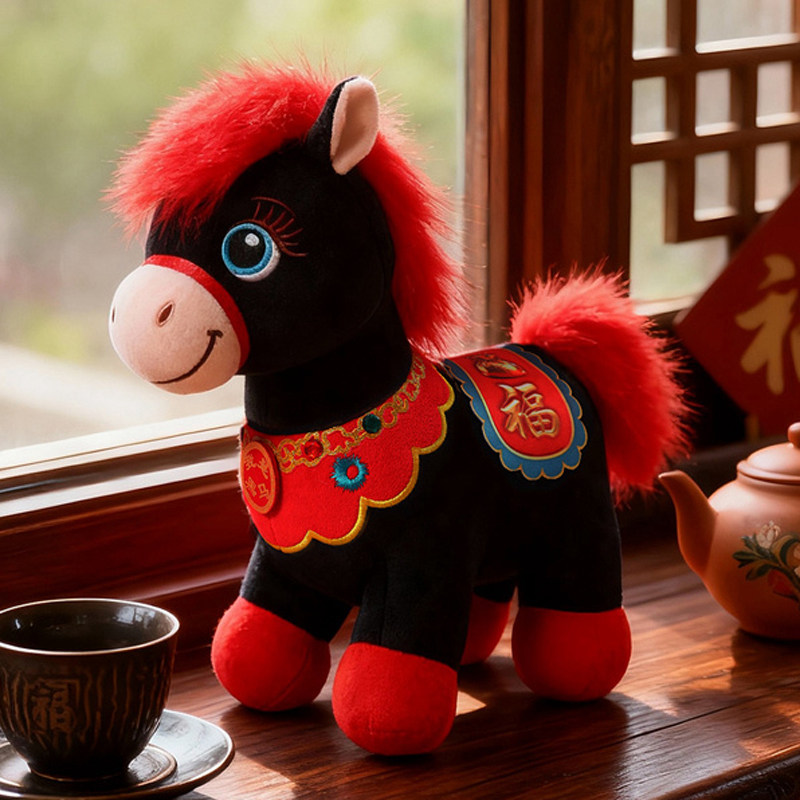 2026马年吉祥物公仔毛绒玩具生肖马玩偶儿童新年年会活动礼品摆件
